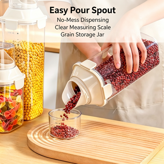 Airtight Dry Food Storage Container with Measuring Spout