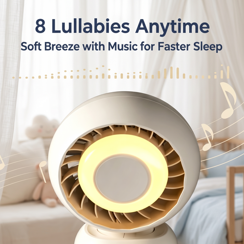 All-in-One Stroller Baby Fan with Night Light &amp; Lullabies