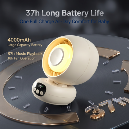 All-in-One Stroller Baby Fan with Night Light &amp; Lullabies