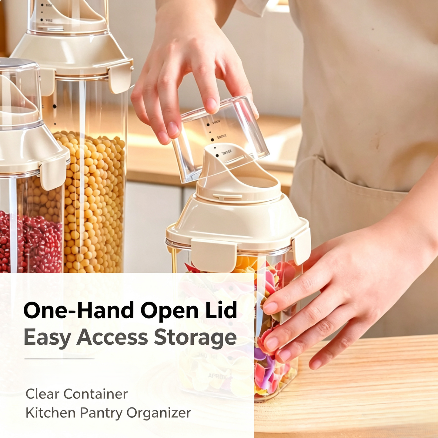Airtight Dry Food Storage Container with Measuring Spout