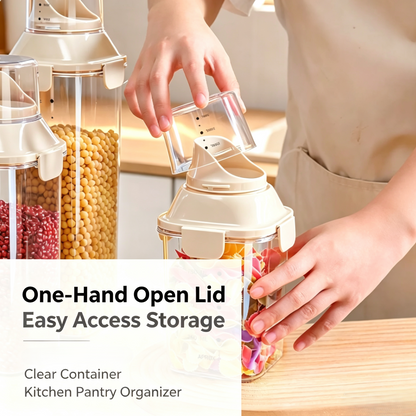 Airtight Dry Food Storage Container with Measuring Spout