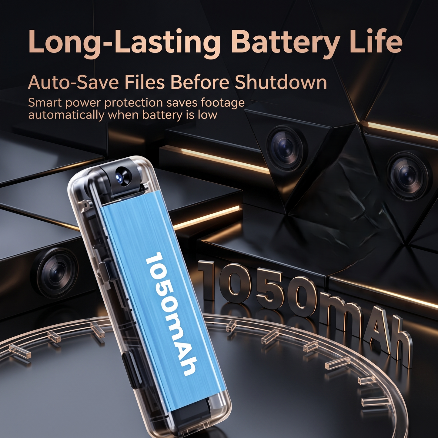 4K Portable Clip-On Body Camera with Night Vision