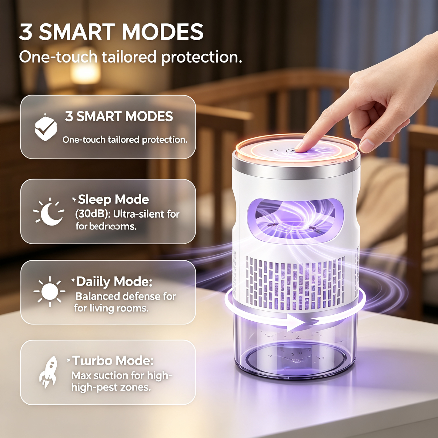 Smart Temperature Control Mosquito Trap - Safe for Baby & Pets