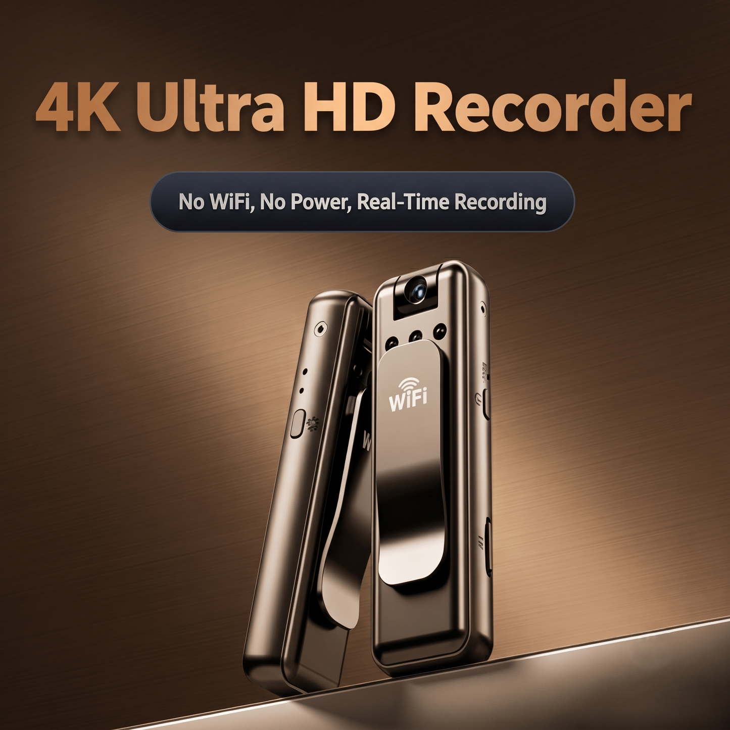 4K Portable Clip-On Body Camera with Night Vision