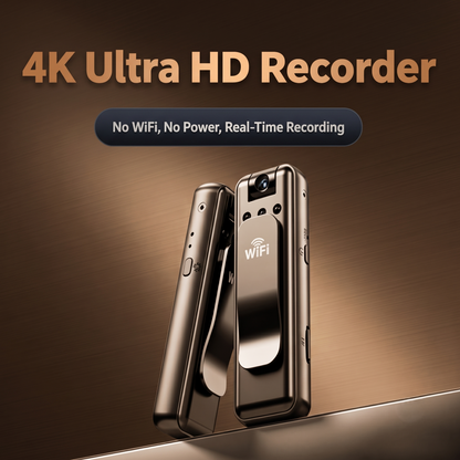 4K Portable Clip-On Body Camera with Night Vision