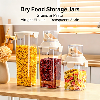 Airtight Dry Food Storage Container with Measuring Spout