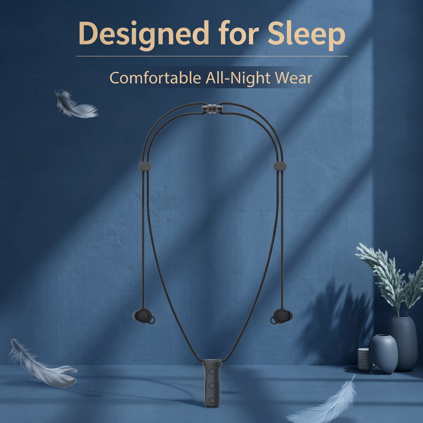 Sleep-Friendly Neckband Earbuds with Lanyard Design