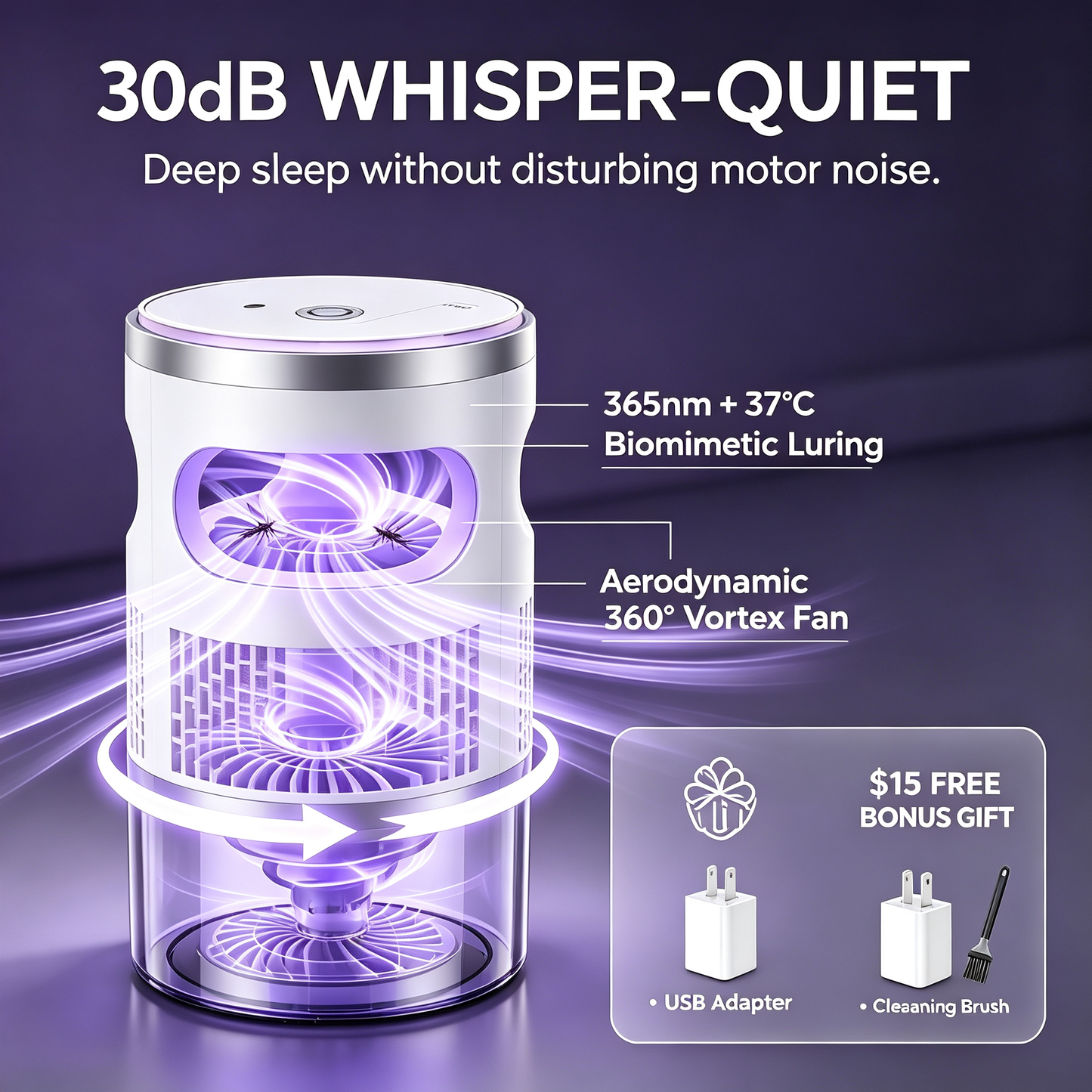 Smart Temperature Control Mosquito Trap - Safe for Baby & Pets
