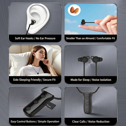 Sleep-Friendly Neckband Earbuds with Lanyard Design