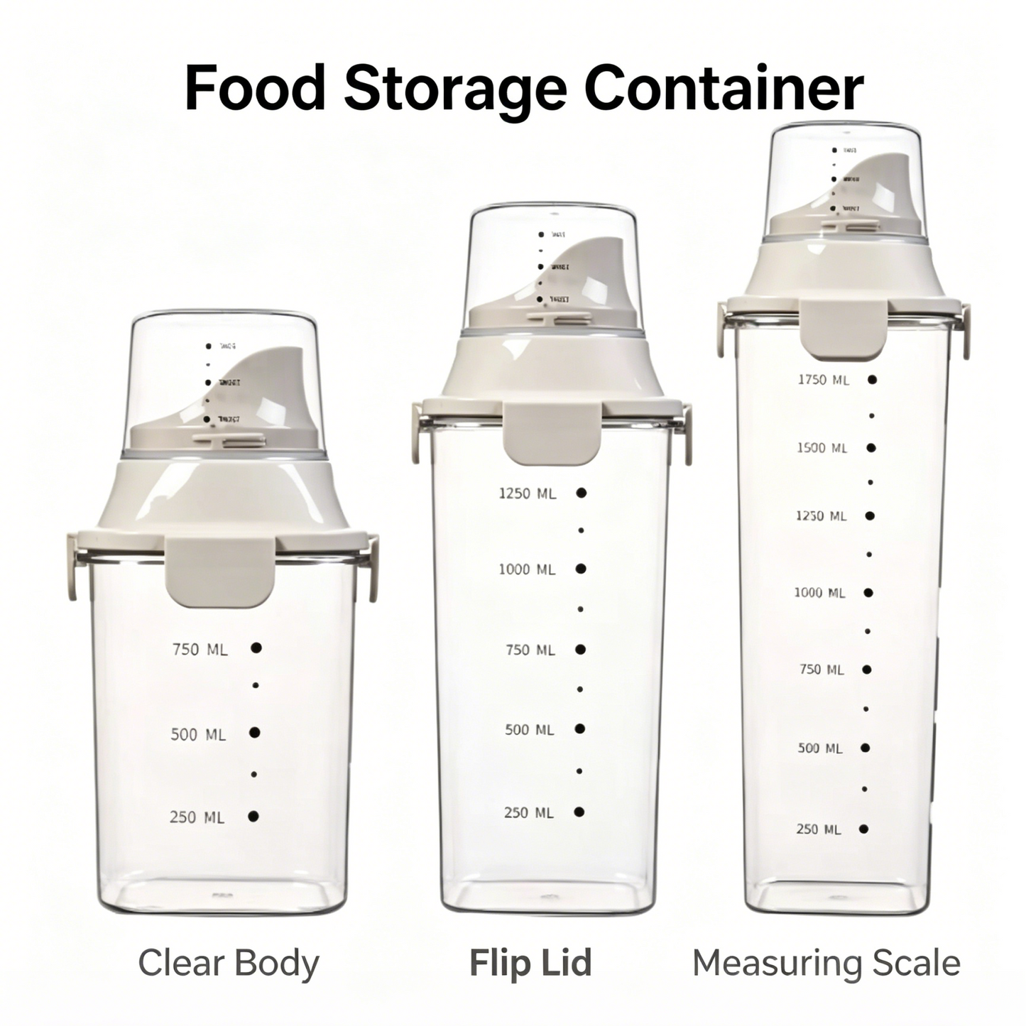 Airtight Dry Food Storage Container with Measuring Spout