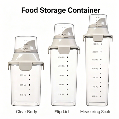 Airtight Dry Food Storage Container with Measuring Spout